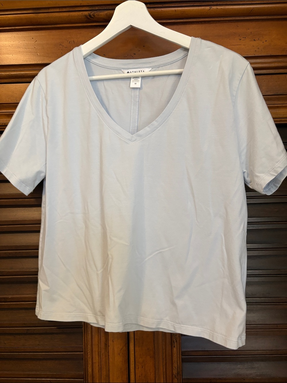 Athleta Pale Blue V-Neck Tee